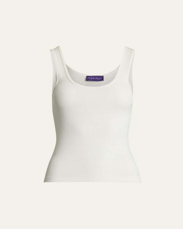 Ellis Rib-Knit Cotton Tank Top